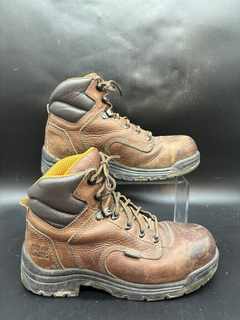 Timberland Pro ASTM F2413-05 Leather Steel Toe Brown Work Boots Womens Size 8 M